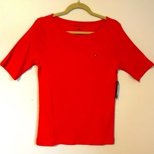 Tommy Hilfiger orange/tomato red t shirt. New with tags.